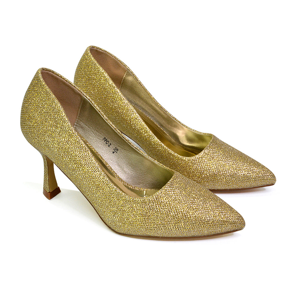 gold court shoes