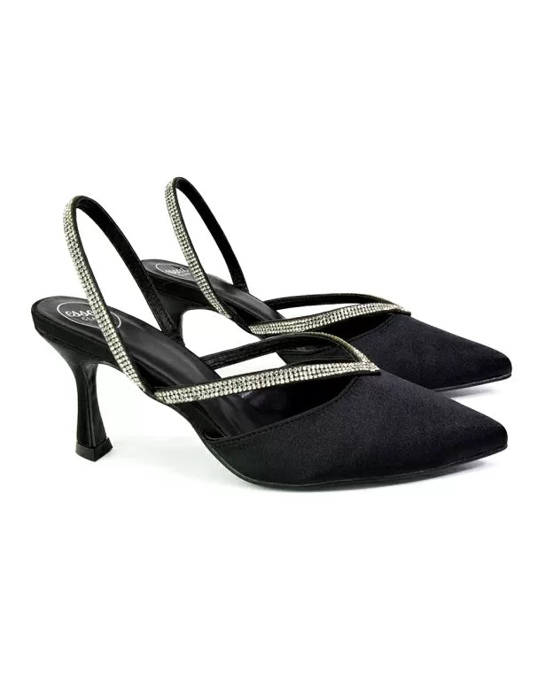 black stiletto heels