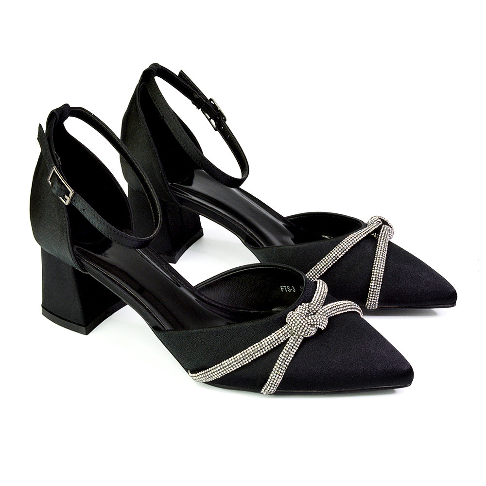 Black diamante heels uk best sale