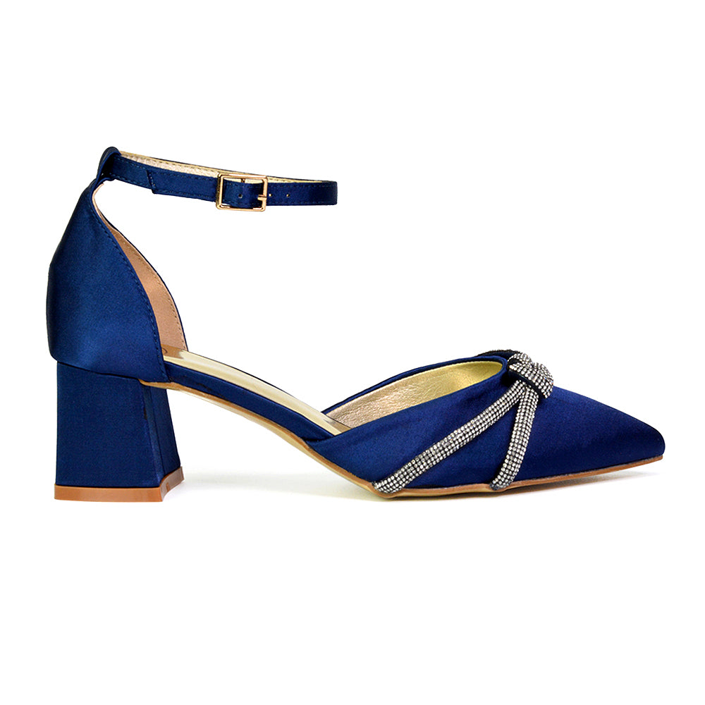 blue mid heels