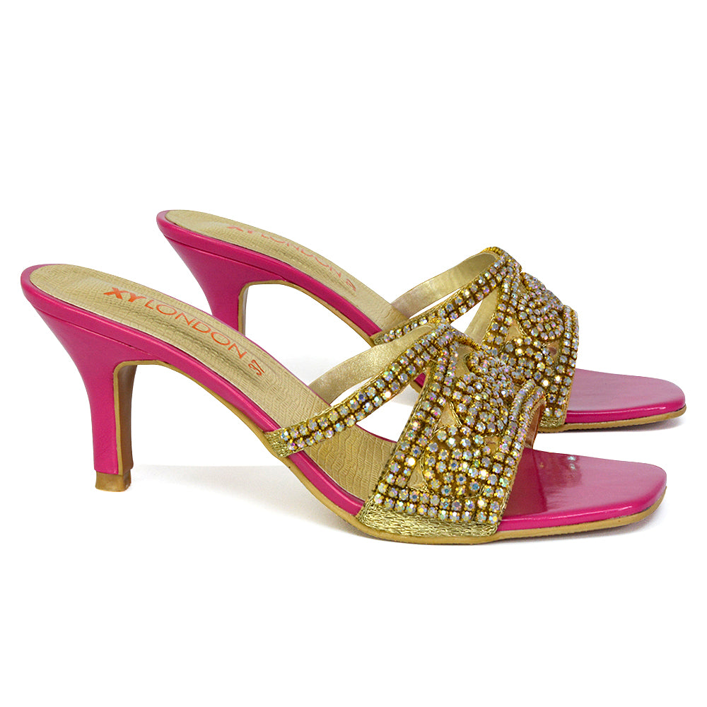 multi bridal heels, pink heels, pink high heels