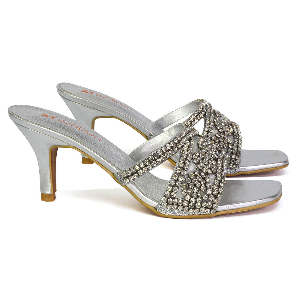 Diamante low heels best sale