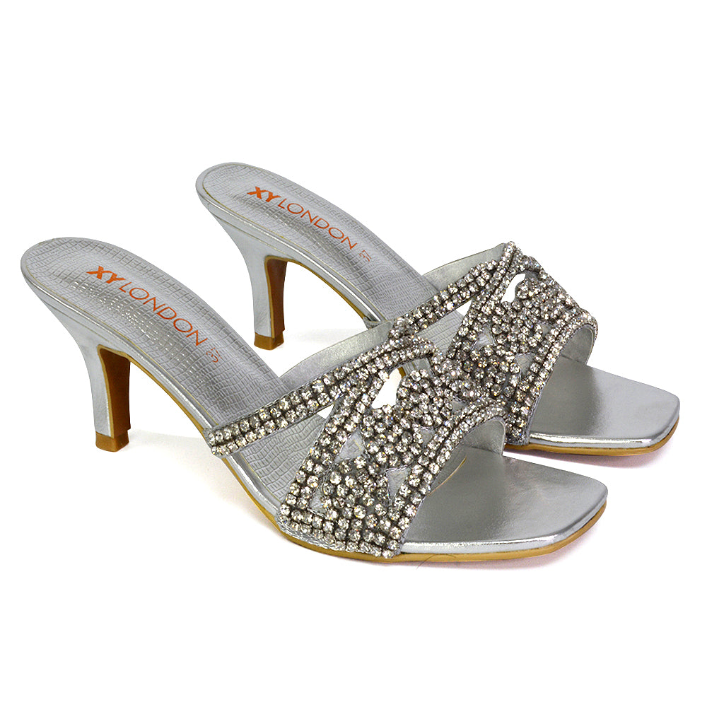  silver heels