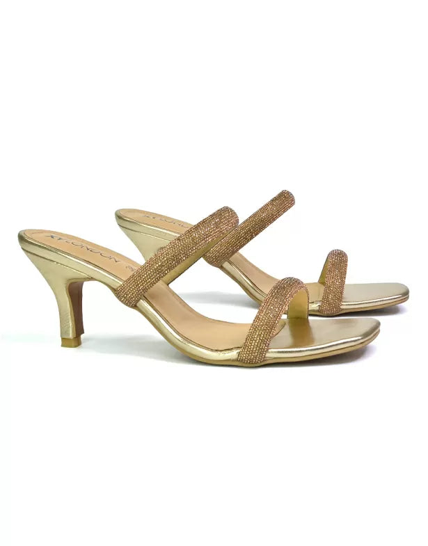gold mule heels