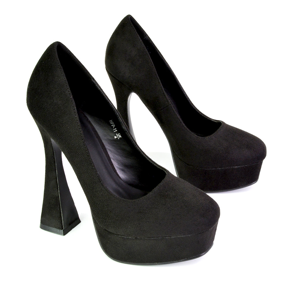 black platform heels