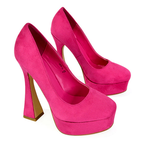 pink platform heels