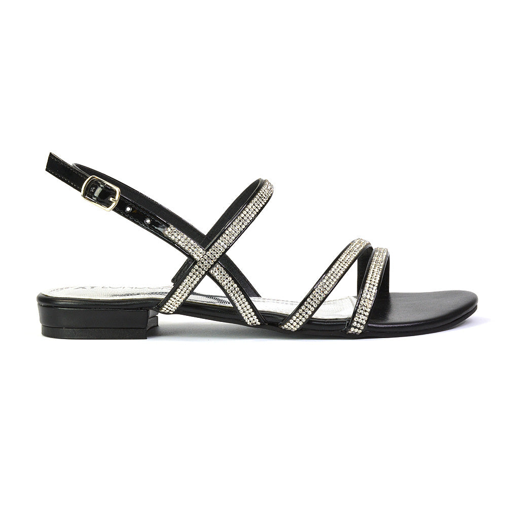 black flat sandals