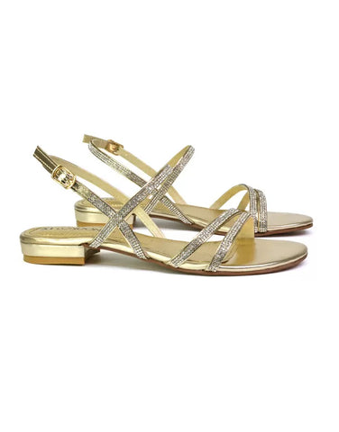 gold diamante sandals