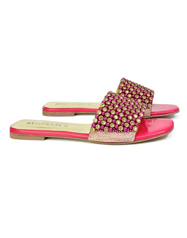 pink diamante sandals