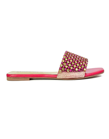 pink flat sandals