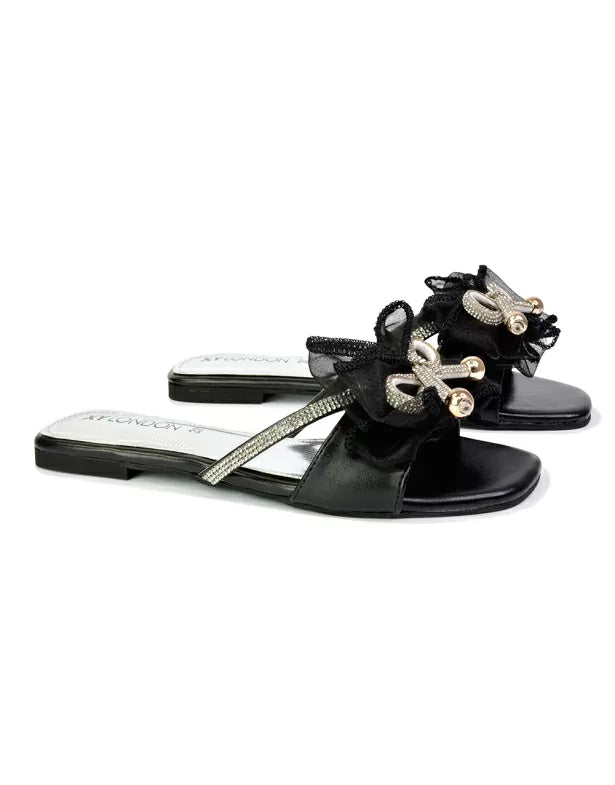 black diamante sandals