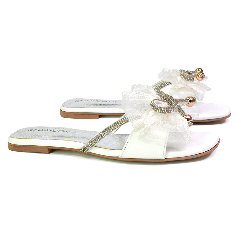 white diamante sandals