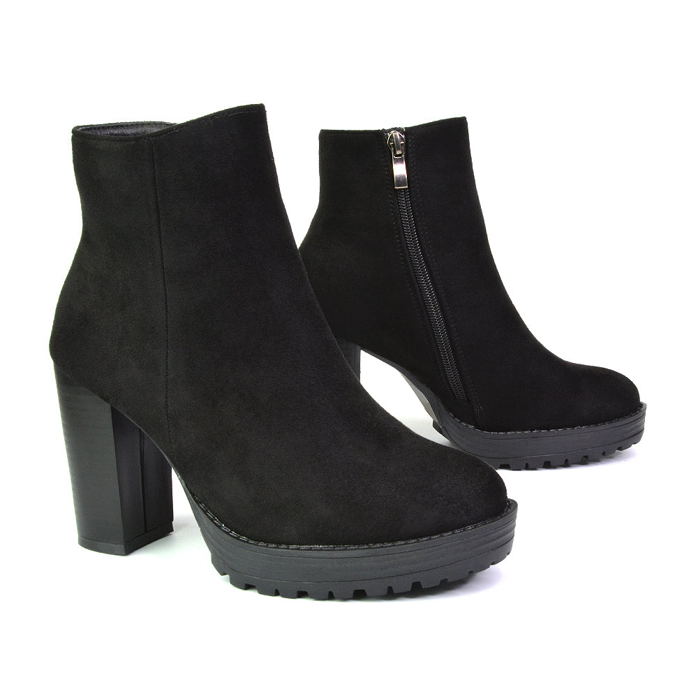 black platform boots