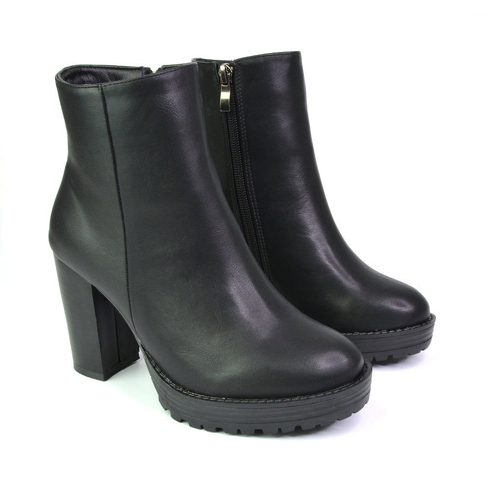 black heeled boots