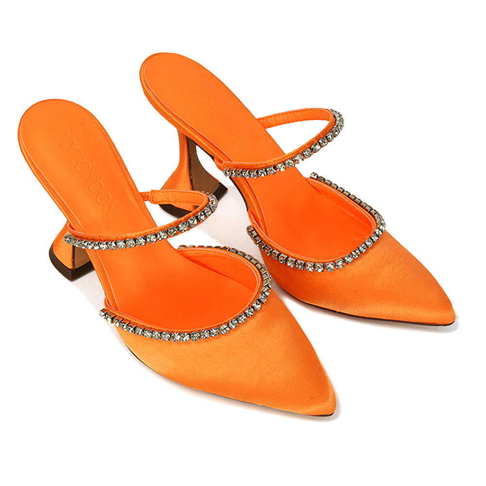 Orange pointed toe heels online