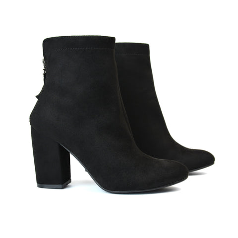 black block heeled boots