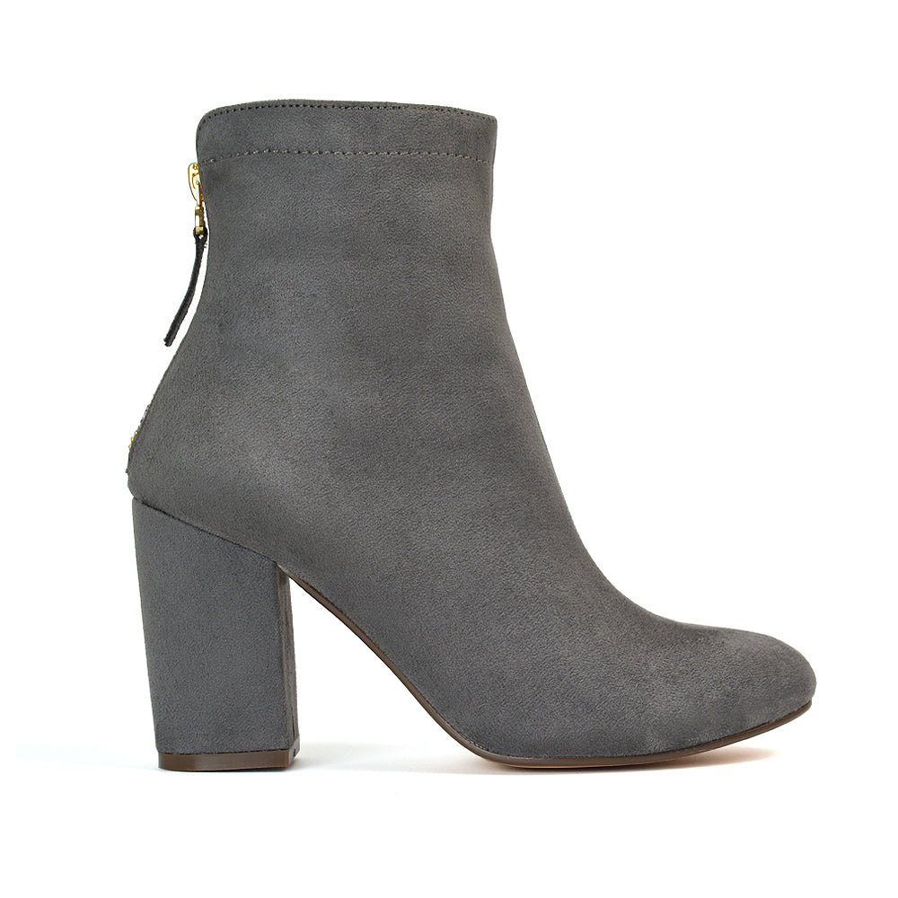 Grey heeled ankle boots uk hotsell