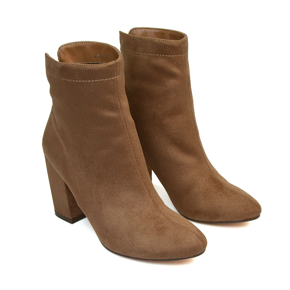 tan heeled ankle boots