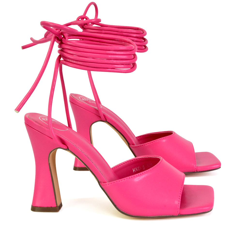 pink block heels