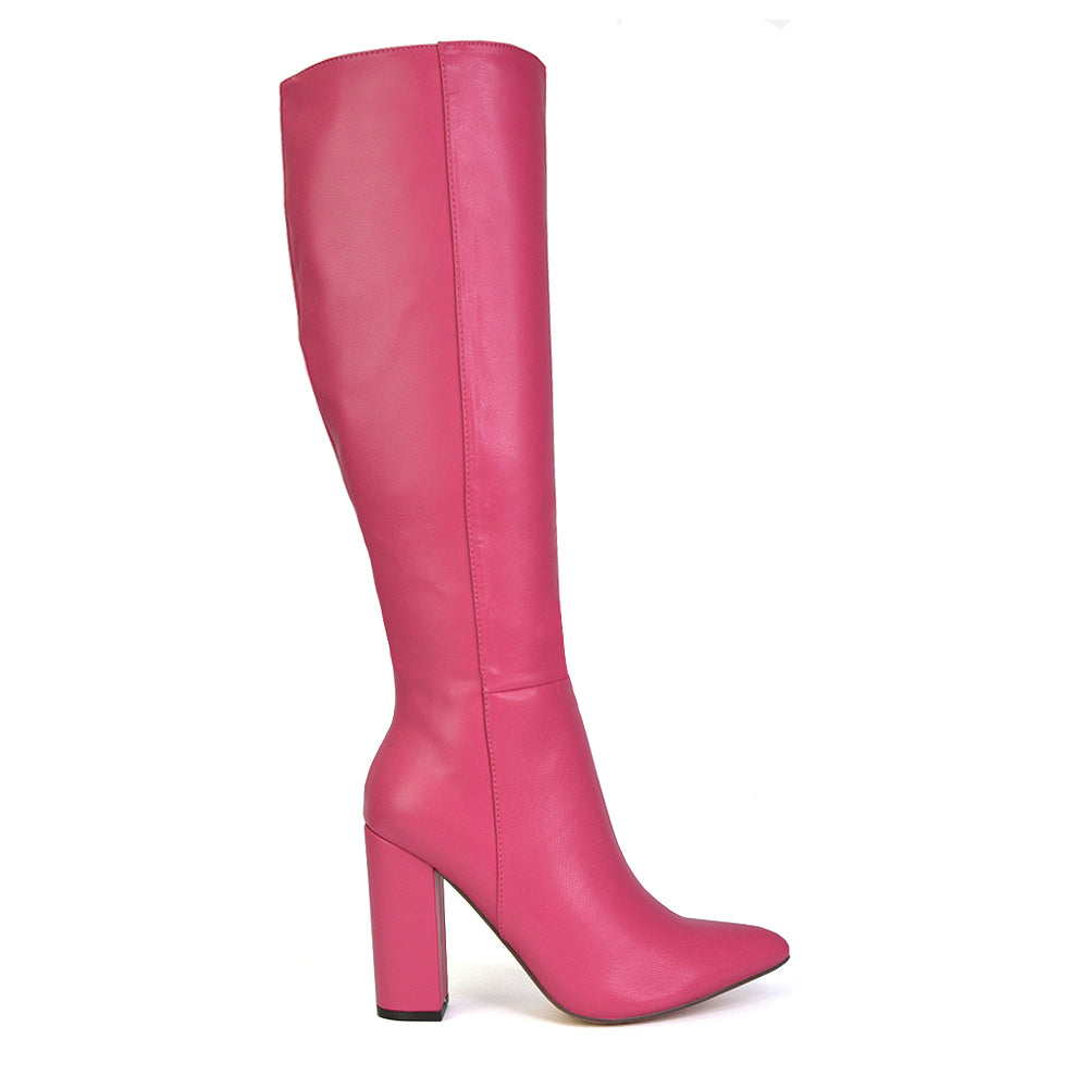 pink heeled boots