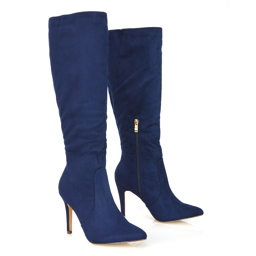 Blue High Heel Boots