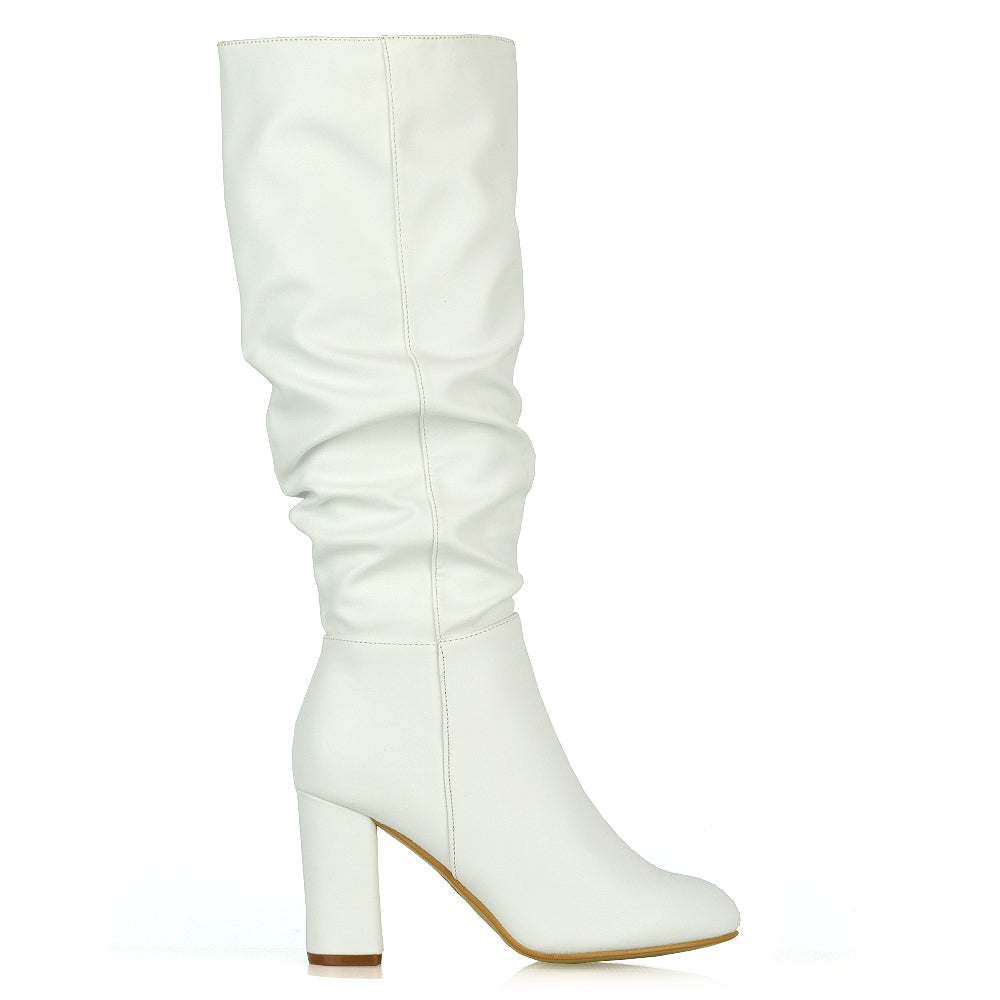 white high heel boots