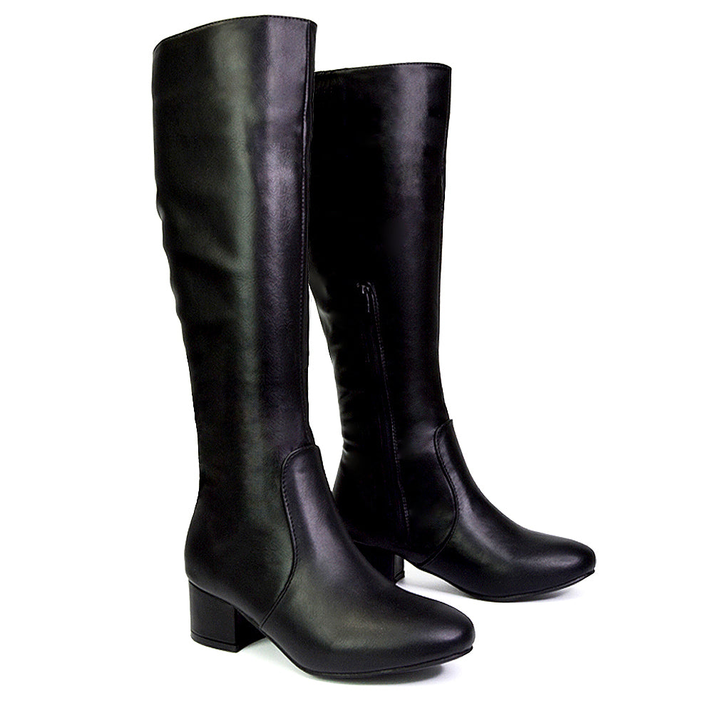 black heeled boots