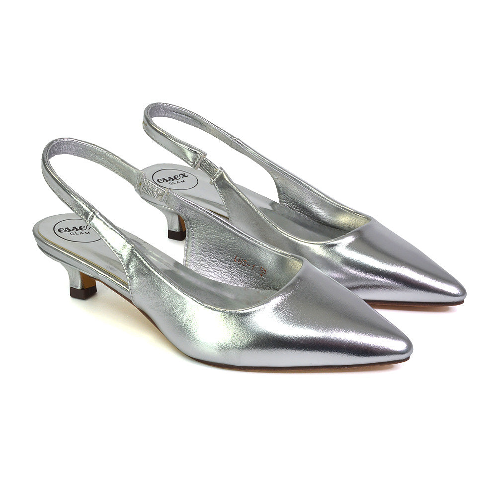 Silver kitten heels uk online