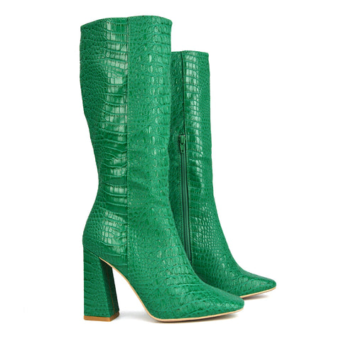  green calf boots