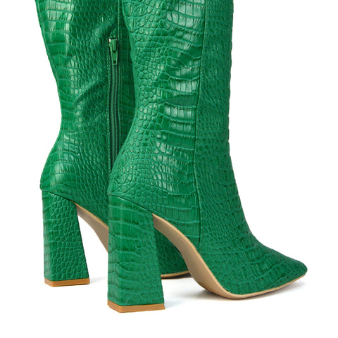  green heeled boots