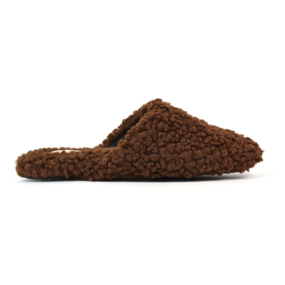 brown borg slippers