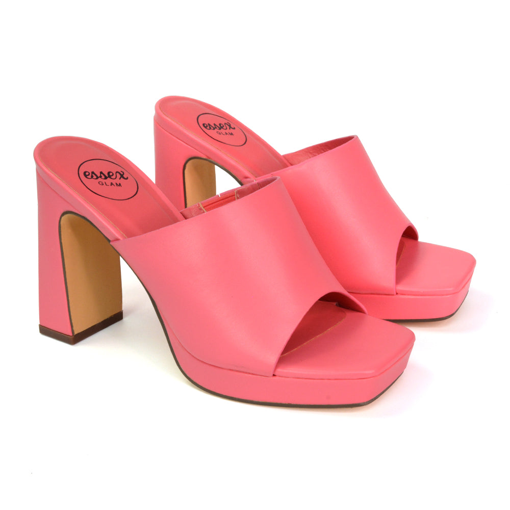 pink block heels