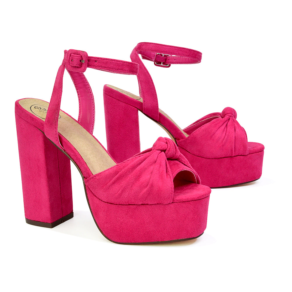 pink block heels