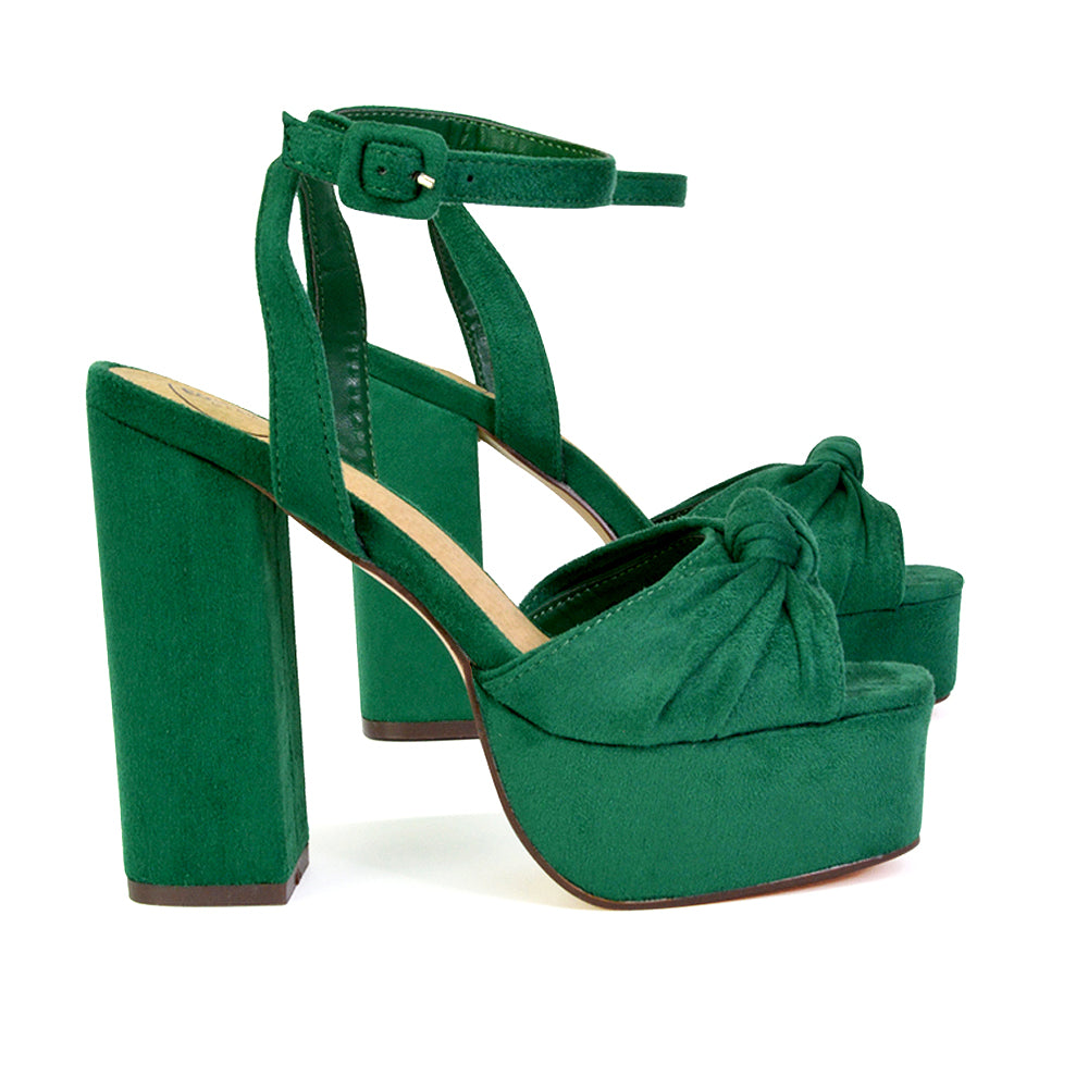 green block high heels