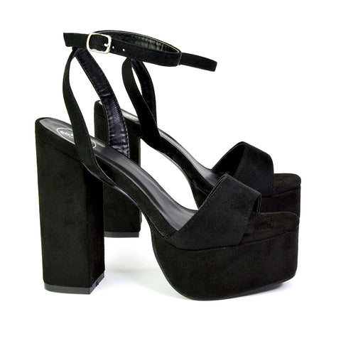 black heel platforms