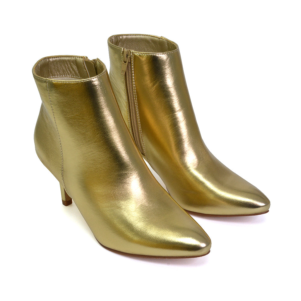 gold high heel boots