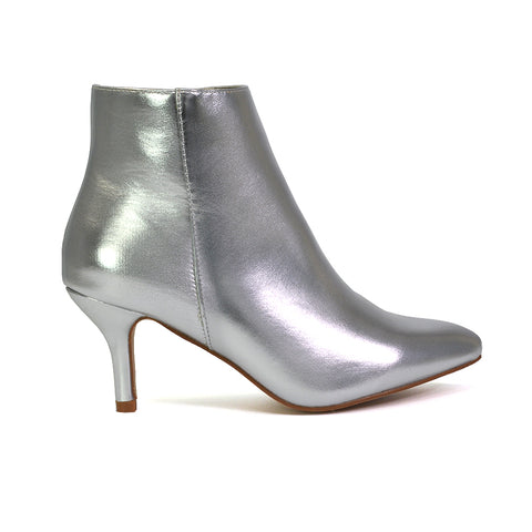 silver ankle boots
