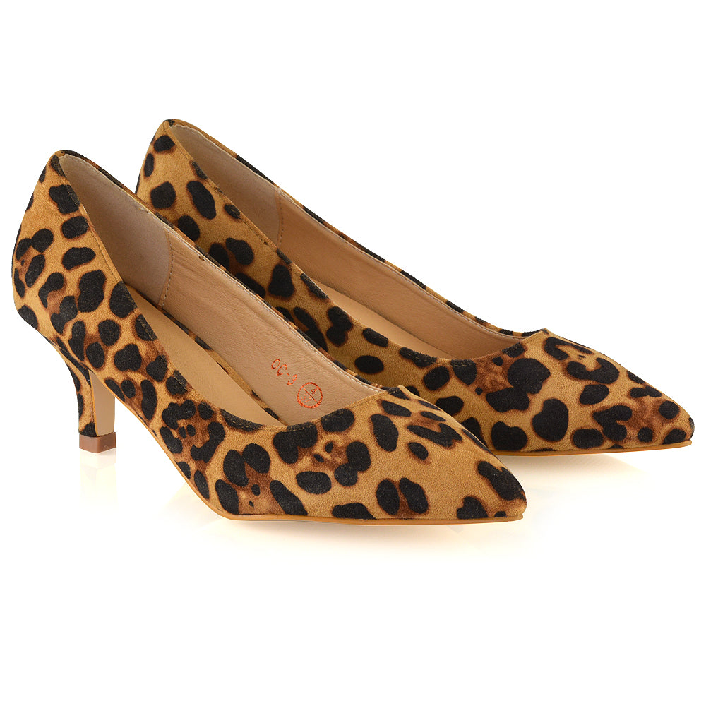 Cali Low Heel Court Shoes In Leopard XY London xylondon