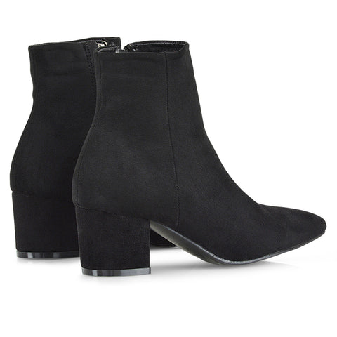 Pointed boots with block heel best sale