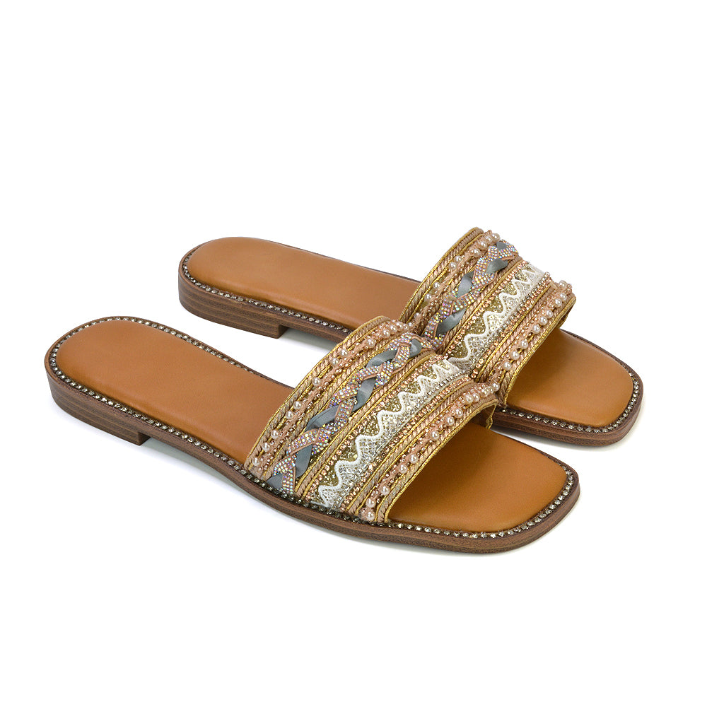 nude square toe sandals