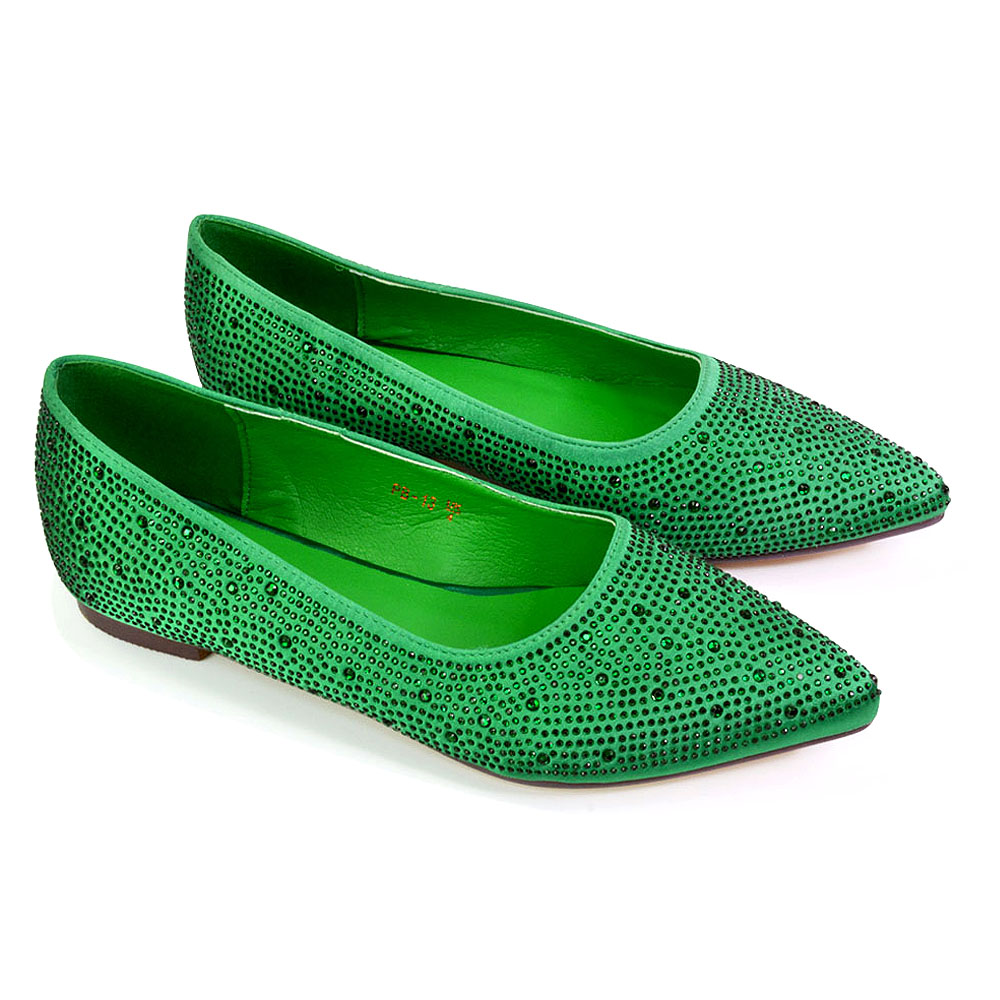 green pump shoes