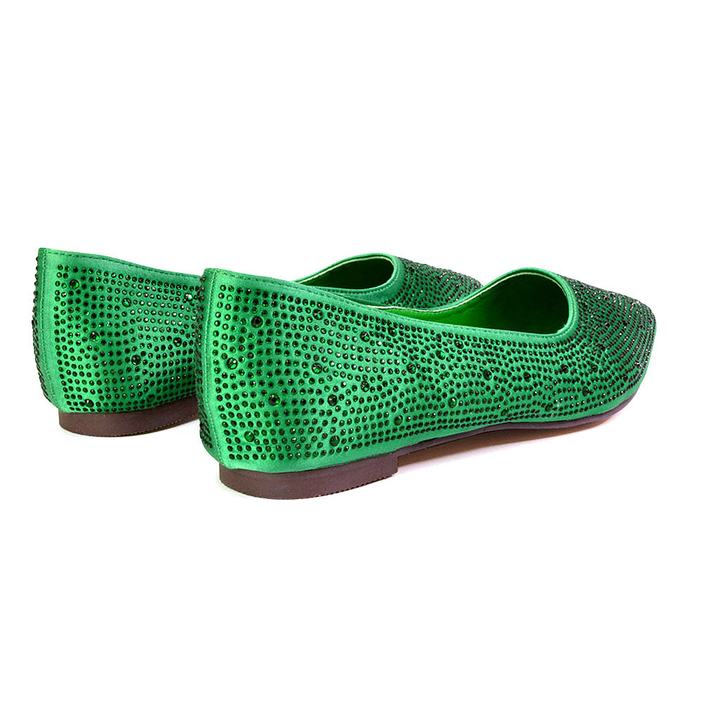 green bridal shoes flat
