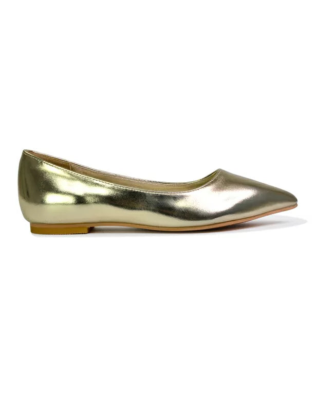 gold ballerina shoes