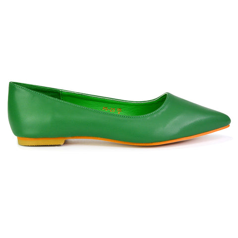 green pump shoes