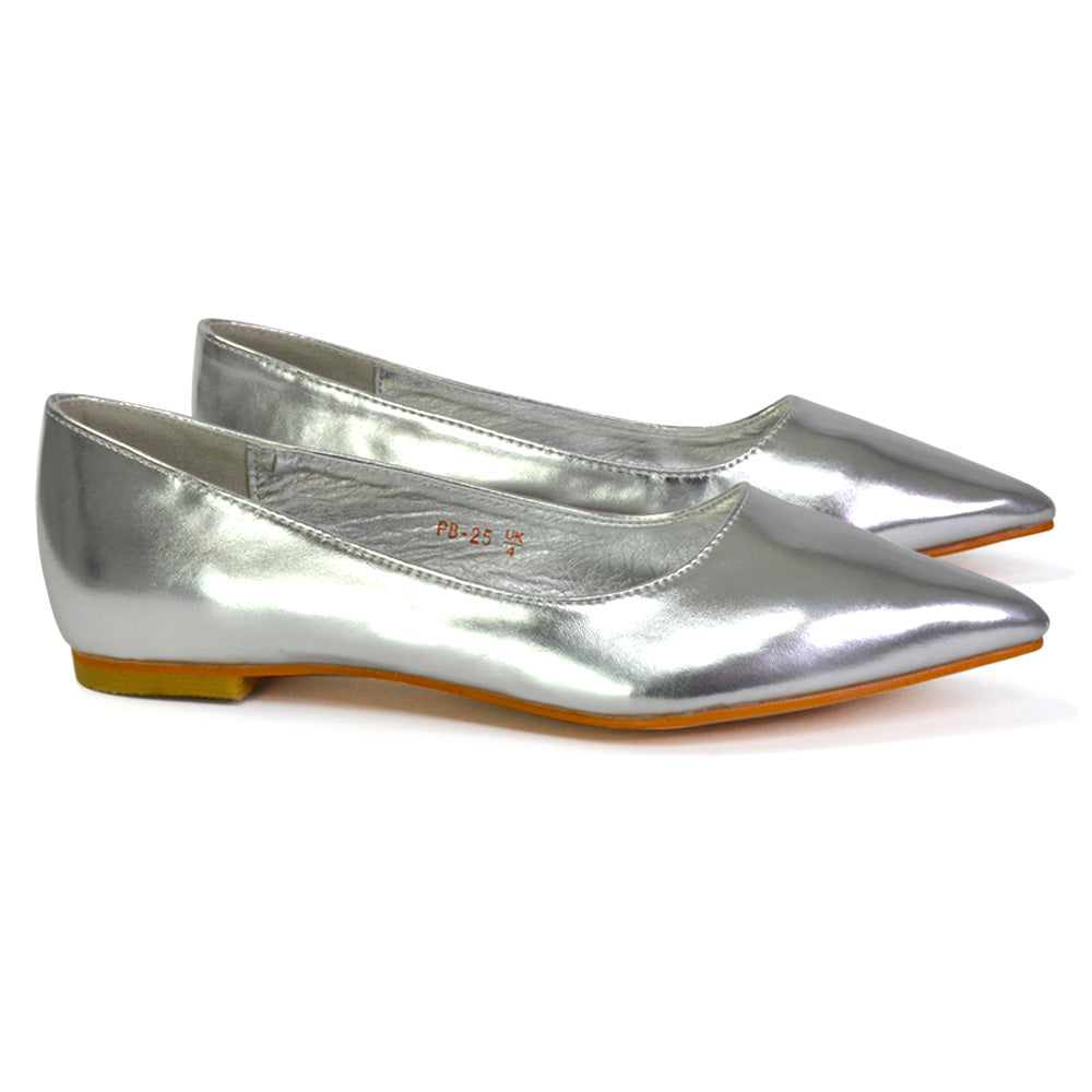 silver ballerina shoes