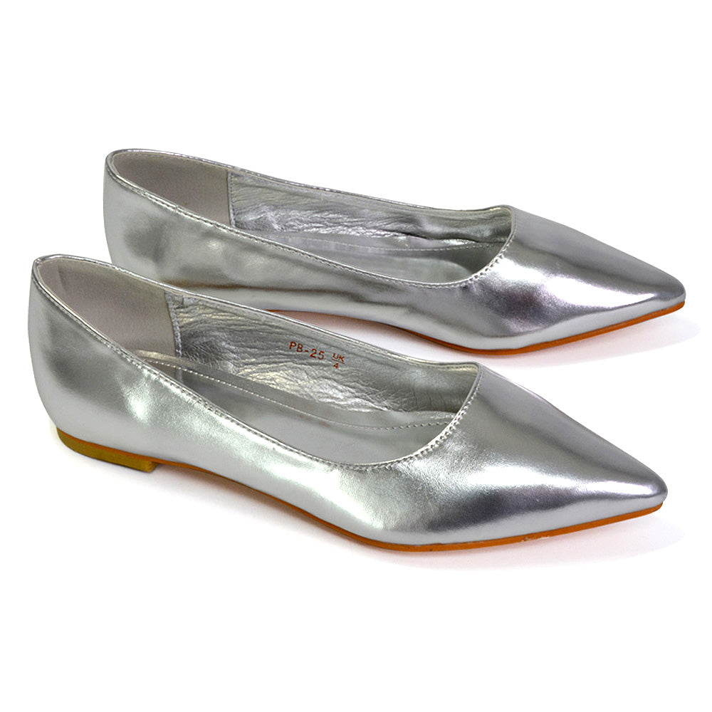 silver ballerinas