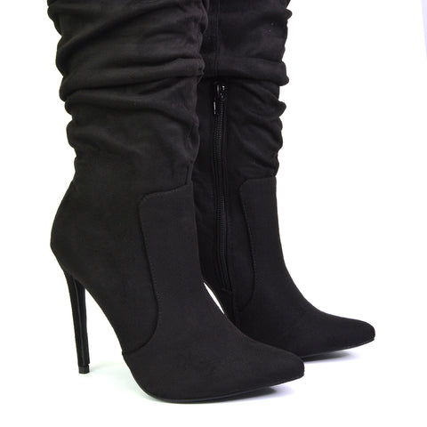 Black Faux Suede UK 6 | EU 39 | US 8 | XY London