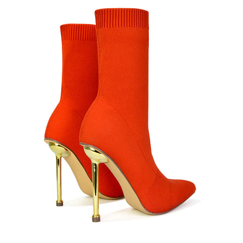 orange ankle boots