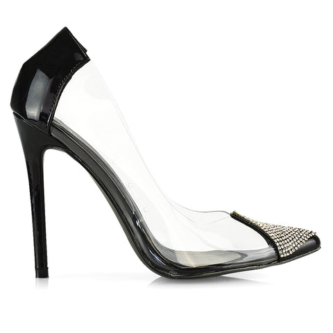 high stiletto heels in black