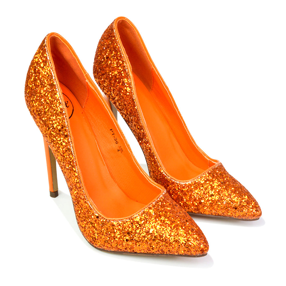 orange stilettos